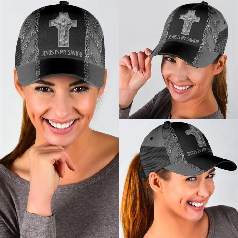 Christian Baseball Cap, Jesus Is My Savior Cross Baseball Cap, Mens Baseball Cap, Women’s Baseball Cap