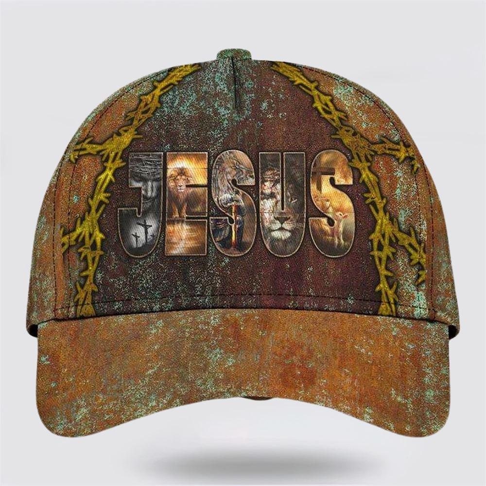 Christian Baseball Cap, Jesus Lion Lamb Cross All Over Print Baseball Cap, Mens Baseball Cap, Women’s Baseball Cap