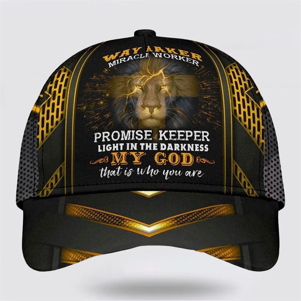 Christian Baseball Cap, Lion Cross Way Maker, Miracle Worker, Promise Keeper All Over Print Baseball Cap, Mens Baseball Cap, Women’s Baseball Cap