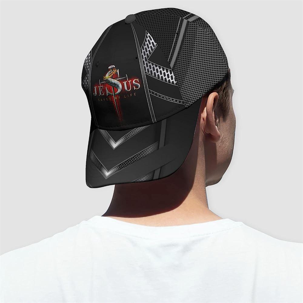 Christian Baseball Cap, Nails Cross With Crown Of Thorn Jesus Saved My Life All Over Print Baseball Cap, Mens Baseball Cap, Women’s Baseball Cap