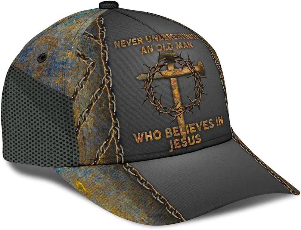 Christian Baseball Cap, Never Underestimate Who Believes In Jesus Classic Hat All Over Print, Mens Baseball Cap, Women’s Baseball Cap Christian Baseball Cap, Never Underestimate Who Believes In Jesus Classic Hat All Over Print, Mens Baseball Cap, Women’s Baseball Cap