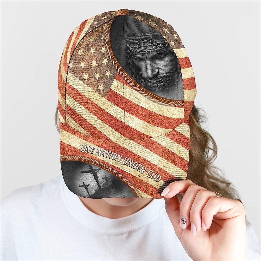 Christian Baseball Cap, One Nation Under God Vintage Usa Flag And God And Cross All Over Print Baseball Cap, Mens Baseball Cap, Women’s Baseball Cap Christian Baseball Cap, One Nation Under God Vintage Usa Flag And God And Cross All Over Print Baseball Cap, Mens Baseball Cap, Women’s Baseball Cap