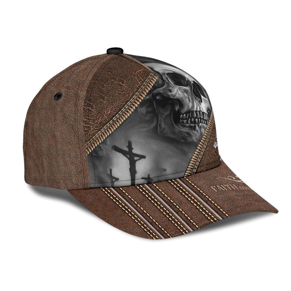 Christian Baseball Cap, Skull Faith Over Fear Classic Cap – 3D Full Print Skull Cap Hat Leather Pattern, Mens Baseball Cap, Women’s Baseball Cap Christian Baseball Cap, Skull Faith Over Fear Classic Cap – 3D Full Print Skull Cap Hat Leather Pattern, Mens Baseball Cap, Women’s Baseball Cap