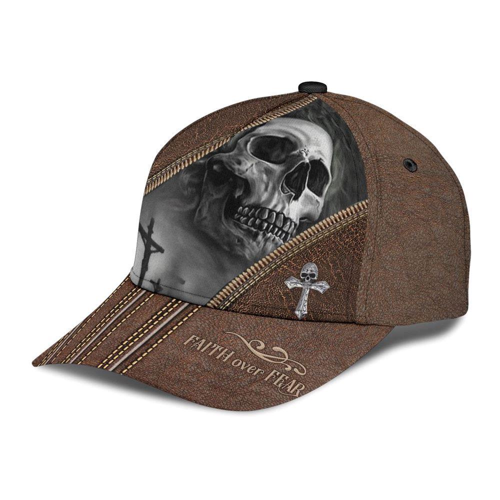 Christian Baseball Cap, Skull Faith Over Fear Classic Cap – 3D Full Print Skull Cap Hat Leather Pattern, Mens Baseball Cap, Women’s Baseball Cap Christian Baseball Cap, Skull Faith Over Fear Classic Cap – 3D Full Print Skull Cap Hat Leather Pattern, Mens Baseball Cap, Women’s Baseball Cap