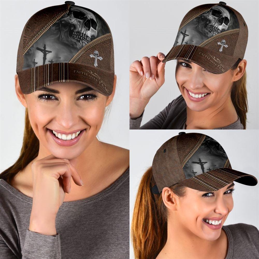 Christian Baseball Cap, Skull Faith Over Fear Classic Cap – 3D Full Print Skull Cap Hat Leather Pattern, Mens Baseball Cap, Women’s Baseball Cap Christian Baseball Cap, Skull Faith Over Fear Classic Cap – 3D Full Print Skull Cap Hat Leather Pattern, Mens Baseball Cap, Women’s Baseball Cap