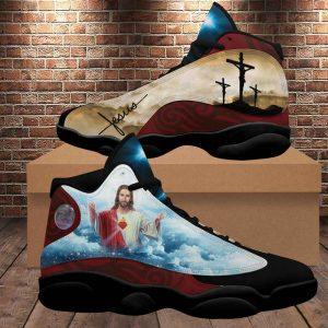Christian Basketball Shoes, Cross Jesus Portrait Art&hellip;