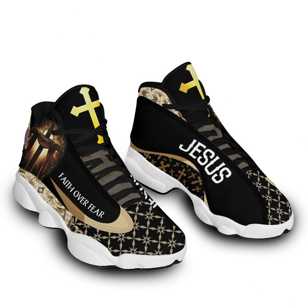 Christian Basketball Shoes, Faith Over Fear Jesus Basketball Shoes, Jesus Shoes, Christian Fashion Shoes