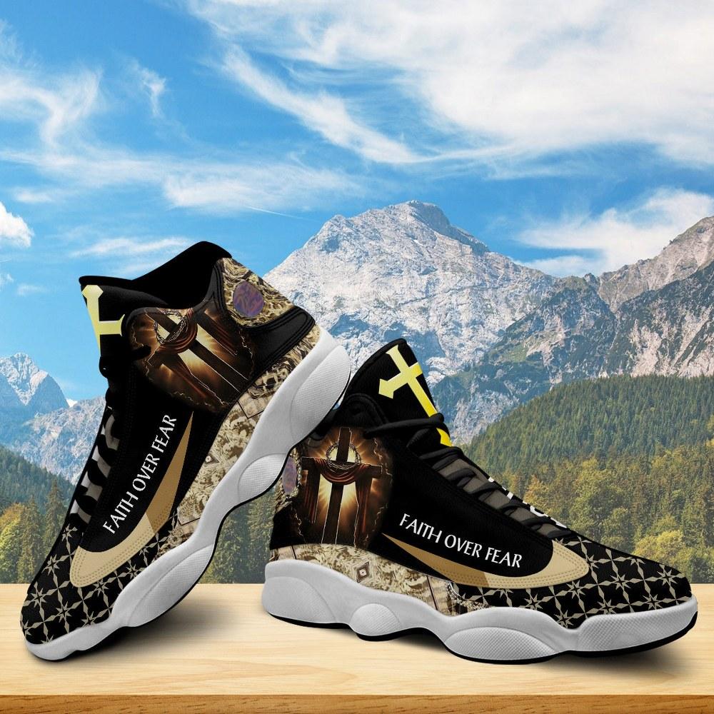 Christian Basketball Shoes, Faith Over Fear Jesus Basketball Shoes, Jesus Shoes, Christian Fashion Shoes