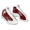 Christian Basketball Shoes, Cross Jesus Portrait Art With Heart Basketball Shoes, Jesus Shoes, Christian Fashion Shoes