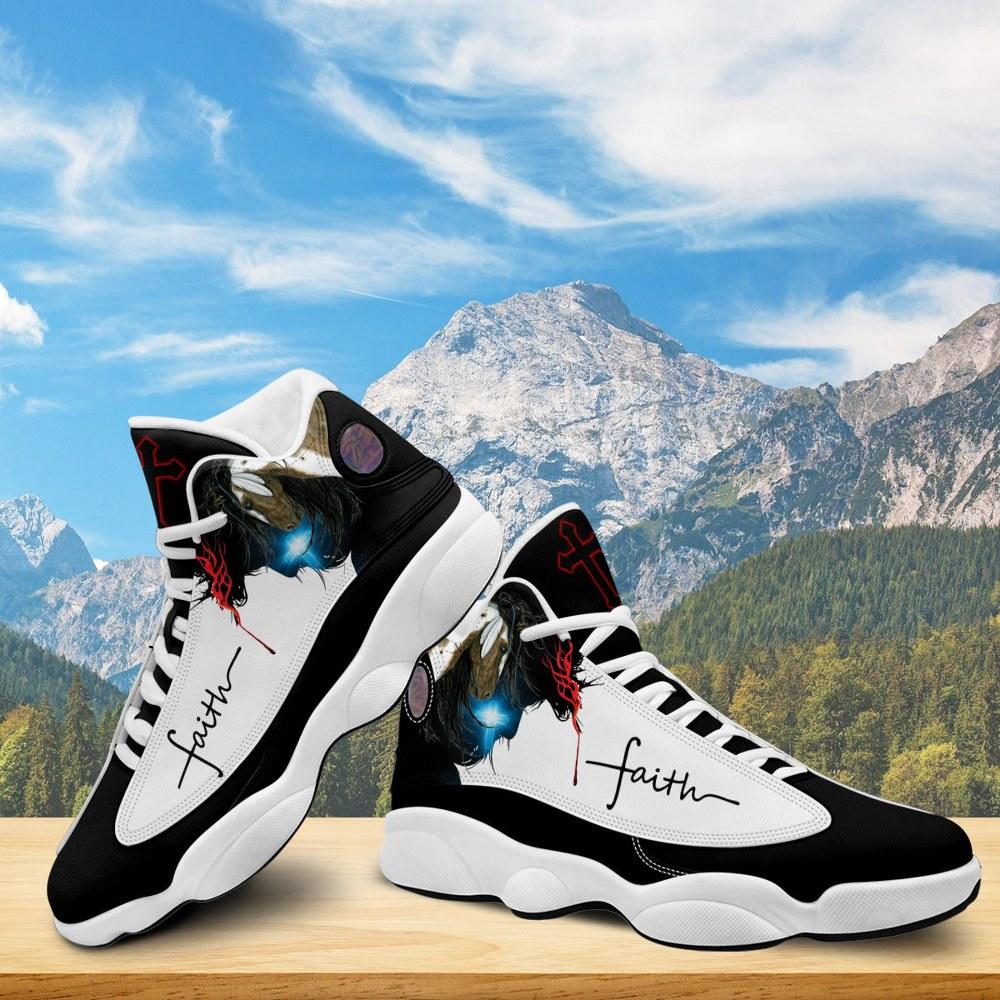Christian Basketball Shoes, Jesus Faith Portrait Art Basketball Shoes, Jesus Christ Shoes, Christian Fashion Shoes