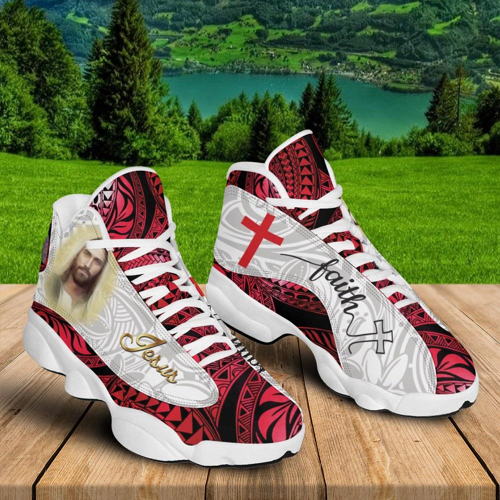 Christian Basketball Shoes, Jesus Faith Portrait Art Basketball Shoes, Jesus Shoes, Christian Fashion Shoes