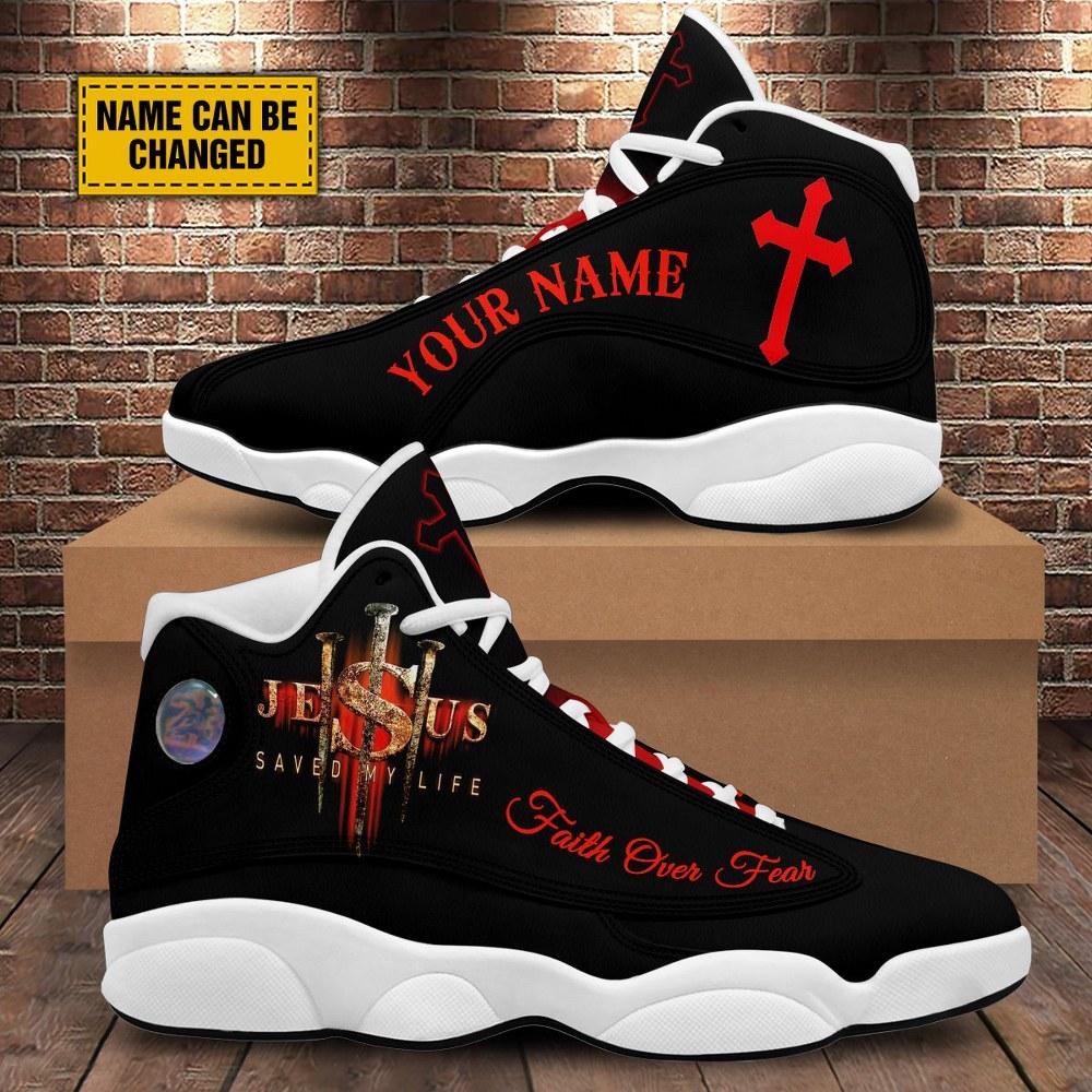 Christian Basketball Shoes, Jesus Saved My Life Customized Jesus Basketball Shoes, Jesus Shoes, Christian Fashion Shoes