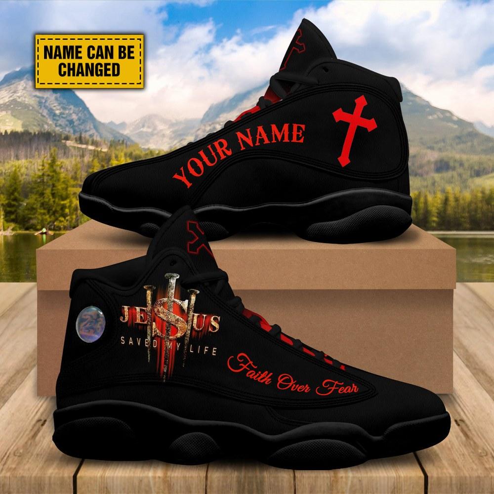 Christian Basketball Shoes, Jesus Saved My Life Customized Jesus Basketball Shoes, Jesus Shoes, Christian Fashion Shoes