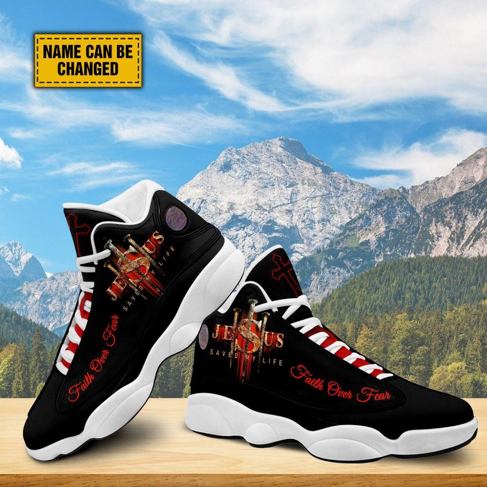 Christian Basketball Shoes, Jesus Saved My Life Customized Jesus Basketball Shoes, Jesus Shoes, Christian Fashion Shoes