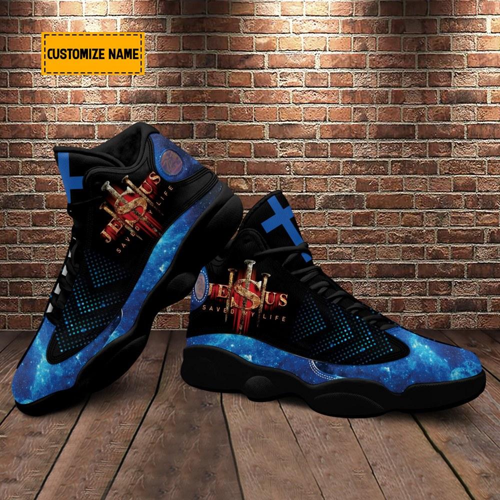 Christian Basketball Shoes, Personalized Jesus Saved My Life Basketball Shoes, Jesus Shoes, Christian Fashion Shoes