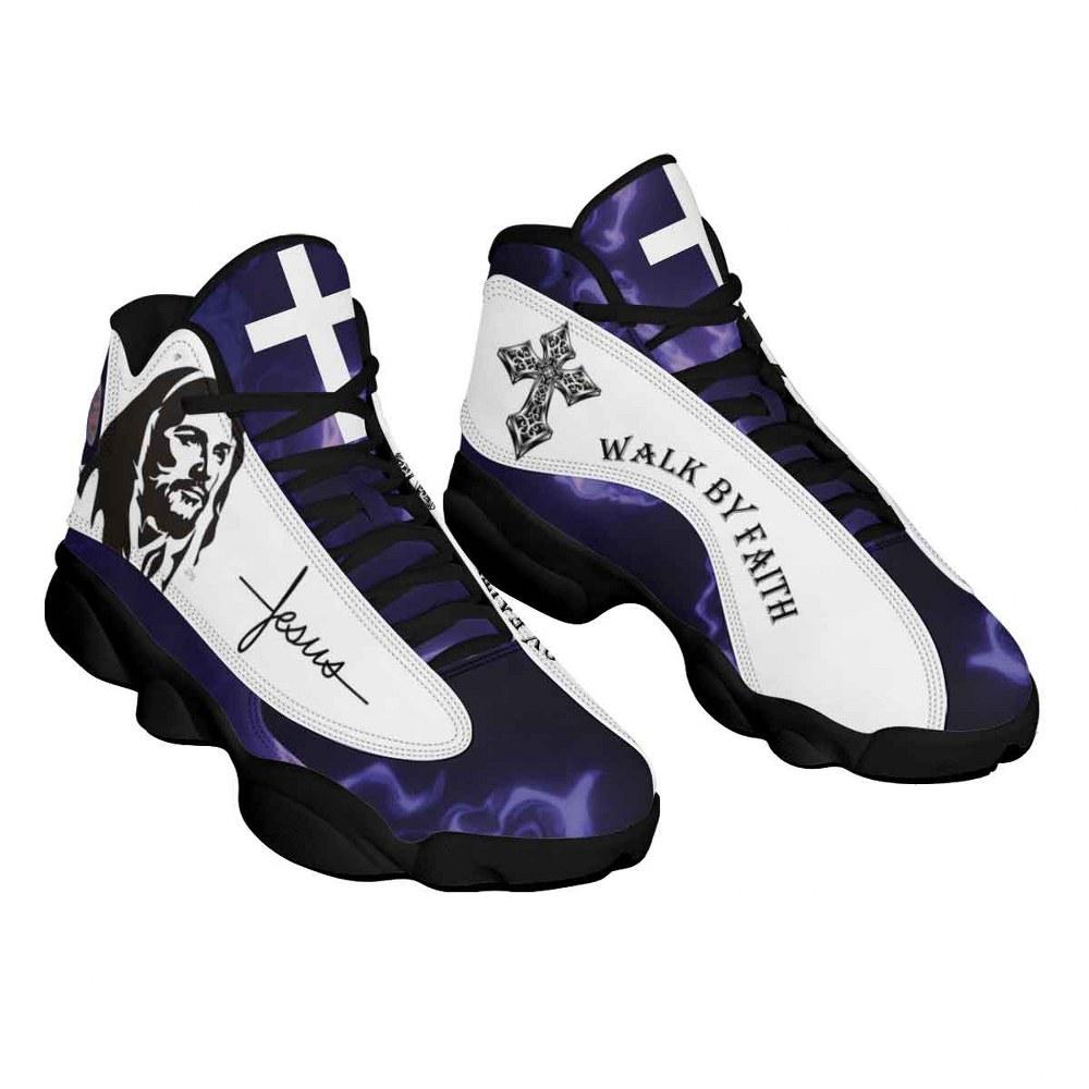 Christian Basketball Shoes, Walk By Faith Jesus Cross Jesus Drawing Basketball Shoes, Jesus Shoes, Christian Fashion Shoes