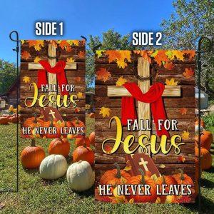 Christian Fall For Jesus He Never Leaves Thanksgiving Halloween Pumpkins Fall Flag Thanksgiving Flag Outdoor Decoration 4 gpf1hr.jpg