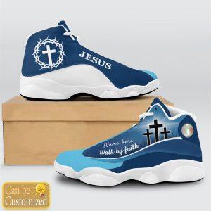 Christian Shoes, Blue Cross Walk By Faith Jesus Custom Name Jd13 Shoes, Jesus Christ Shoes, Jesus Jd13 Shoes