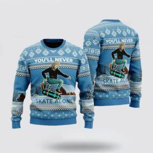 Christian Sweater, Funny Jesus Skateboarding Ugly Christmas&hellip;