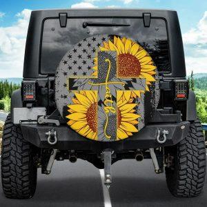 Christian Tire Cover, Christ Cross Faith Spare Tire Cover, Jesus Tire Cover, Spare Tire Cover