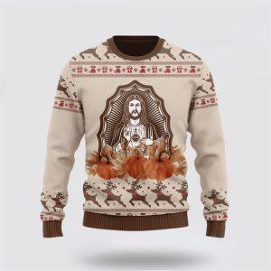 Christian Ugly Christmas Sweater Christ God Pumpkin Maple Flower Ugly Christmas Sweater Religious Christmas Sweaters 2 k6tac8.jpg