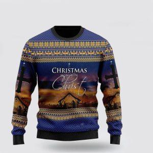 Christian Ugly Christmas Sweater, Christmas Begins With&hellip;