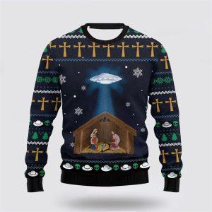 Christian Ugly Christmas Sweater, Fun Spaceship Jesus&hellip;