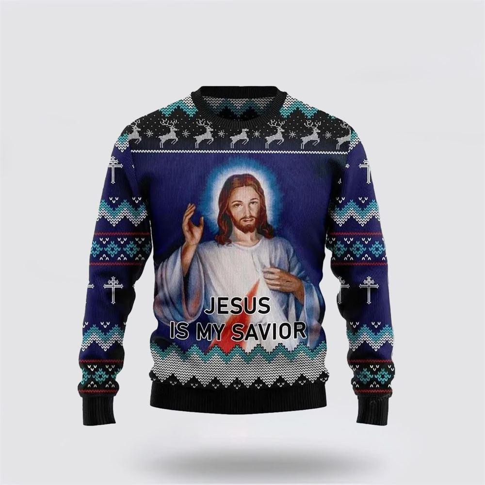 Christian Ugly Christmas Sweater, Jesus Is My Savior Womens Ugly Christmas Sweater, Religious Christmas Sweaters Christian Ugly Christmas Sweater, Jesus Is My Savior Womens Ugly Christmas Sweater, Religious Christmas Sweaters