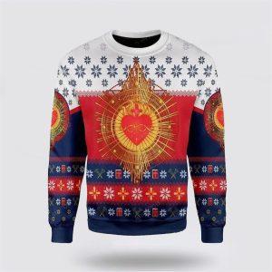Christian Ugly Christmas Sweater, Sacred Heart Jesus&hellip;