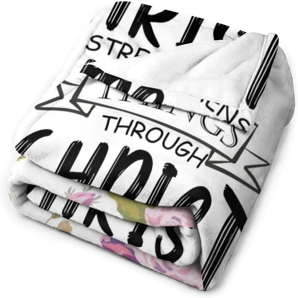 Christian Who Strengthens Me Christian Quilt Blanket, Christian Blanket Gift For Believers