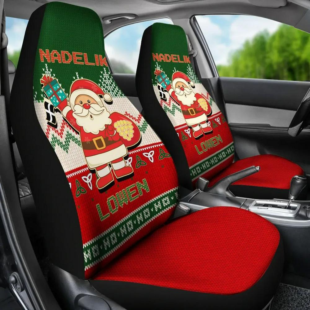 Christmas Car Seat Covers, Cornwall Celtic Christmas Car Seat Covers Cornish Santa Ugly Christmas