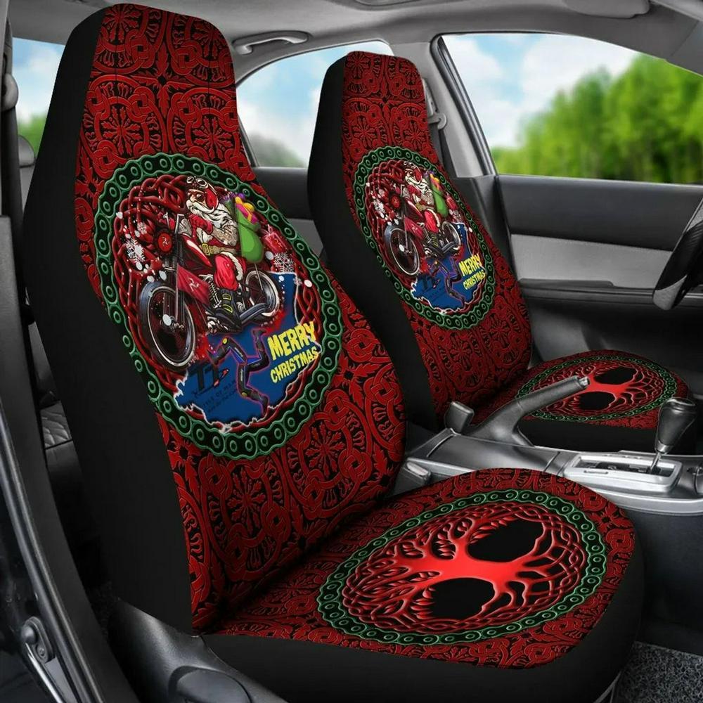 Christmas Car Seat Covers, Isle Of Man Tourist Trophy Races Car Seat Covers Merry Christmas