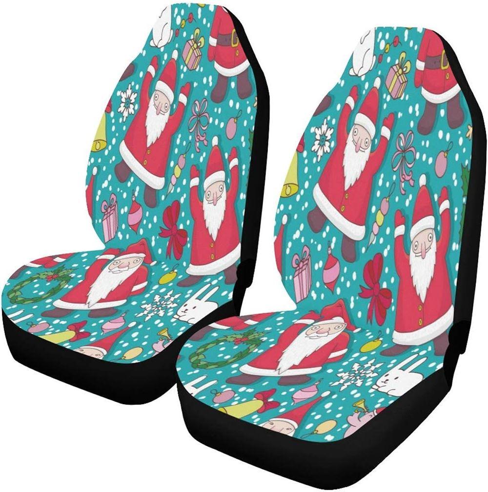 Christmas Car Seat Covers, Santa Claus Bunny And Christmas Gifts Car Seat Covers