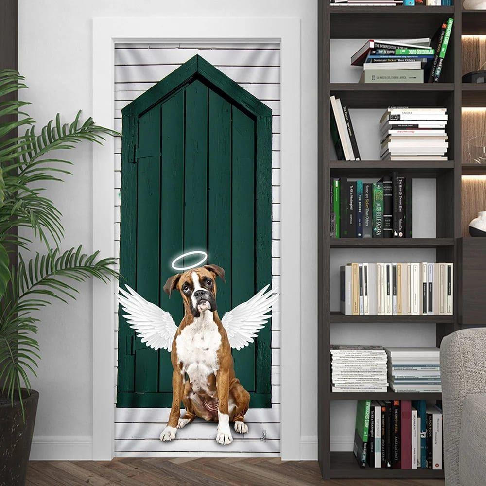 Christmas Door Cover, Angel Boxer Dog Door Cover, Christmas Gift For Dog Lover Christmas Door Cover, Angel Boxer Dog Door Cover, Christmas Gift For Dog Lover