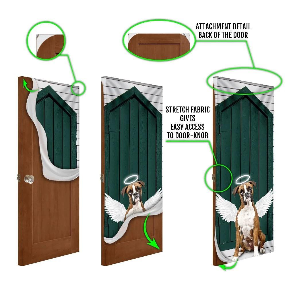 Christmas Door Cover, Angel Boxer Dog Door Cover, Christmas Gift For Dog Lover Christmas Door Cover, Angel Boxer Dog Door Cover, Christmas Gift For Dog Lover