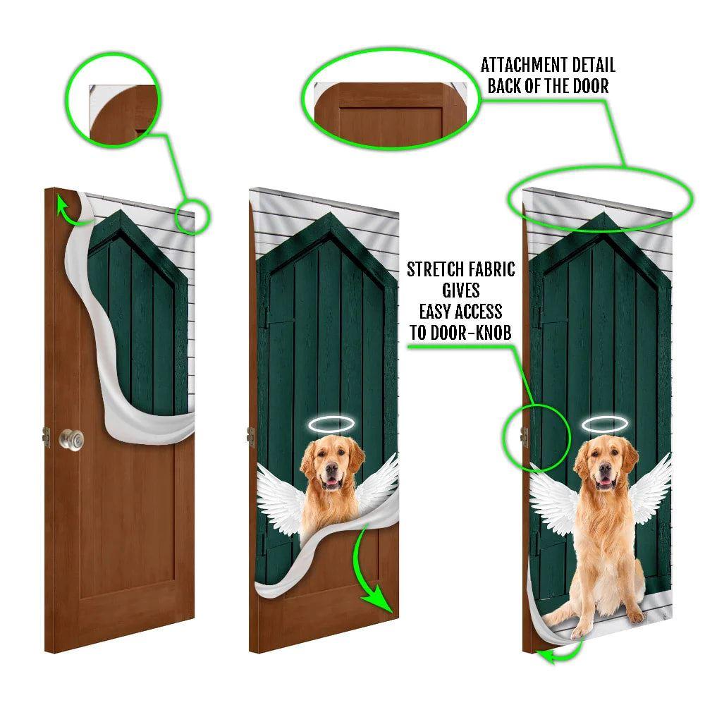 Christmas Door Cover, Angel Golden Retriever Door Cover, Christmas Gift For Dog Lover