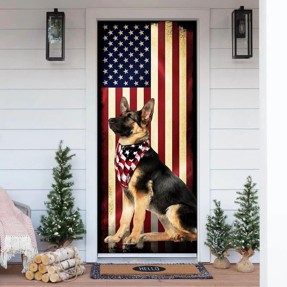 Christmas Door Cover, Beautiful German Shepherd Door Cover, Christmas Gift For Dog Lover