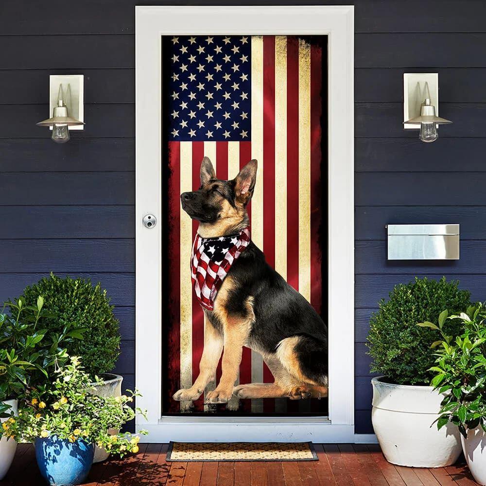 Christmas Door Cover, Beautiful German Shepherd Door Cover, Christmas Gift For Dog Lover