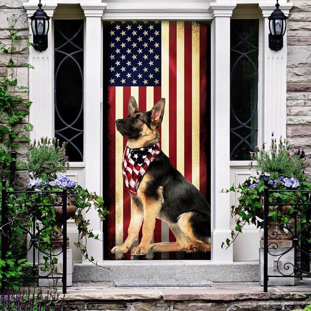 Christmas Door Cover, Beautiful German Shepherd Door Cover, Christmas Gift For Dog Lover