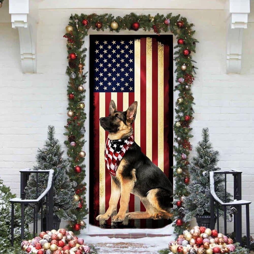 Christmas Door Cover, Beautiful German Shepherd Door Cover, Christmas Gift For Dog Lover