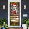 Christmas Door Cover, Believe In The Magic Of Christmas, Golden Retriever In Sock Door Cover