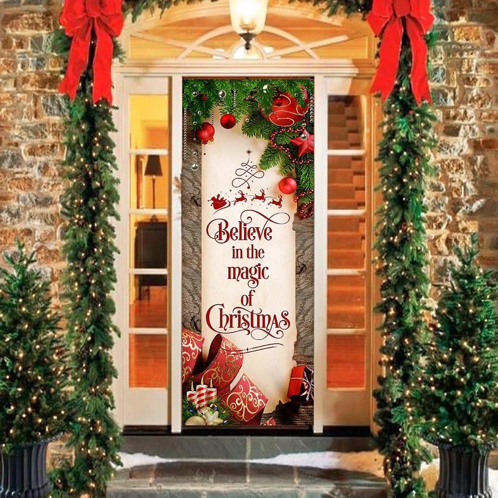 Christmas Door Cover, Believe In The Magic Of Christmas Door Cover