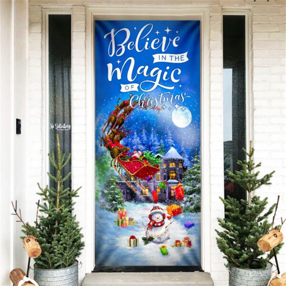 Christmas Door Cover, Believe In The Magic Of Christmas, Xmas Door Covers, Christmas Door Coverings