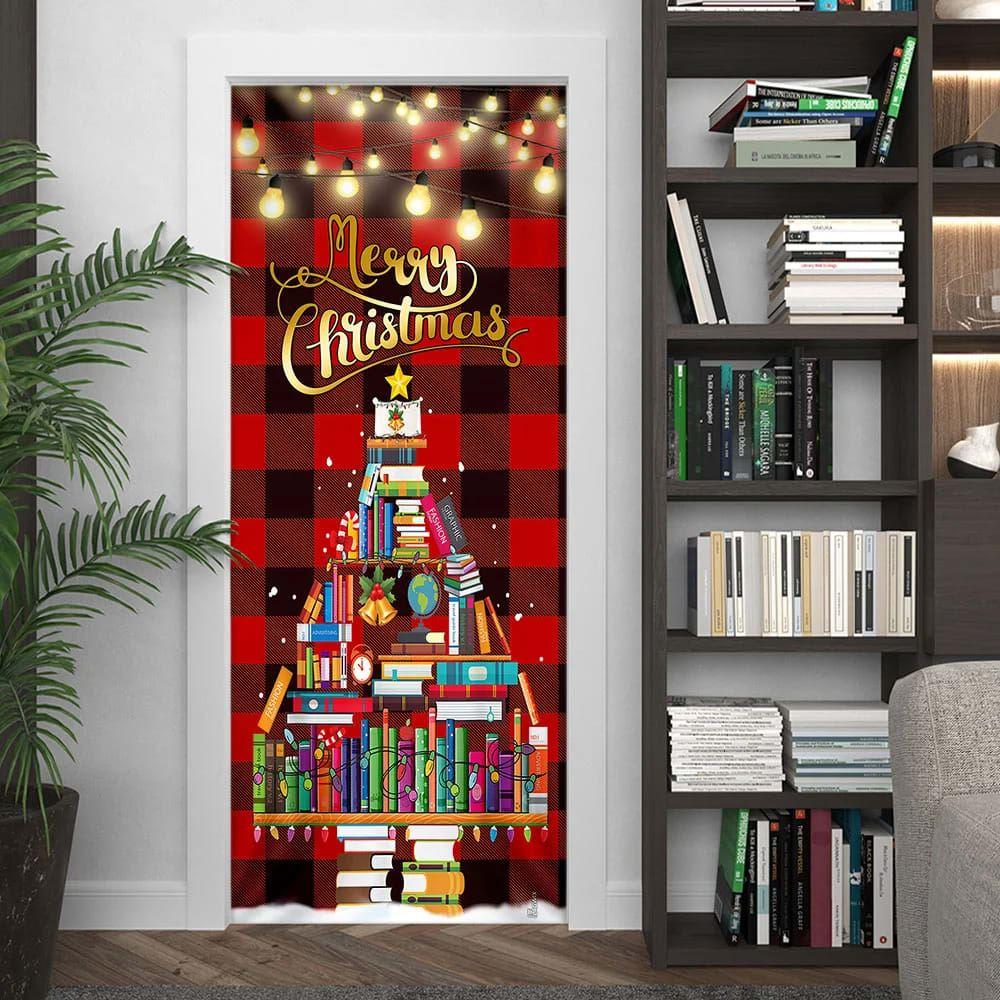 Christmas Door Cover, Book Christmas Tree Door Cover, Merry Christmas, Xmas Door Covers, Christmas Door Coverings
