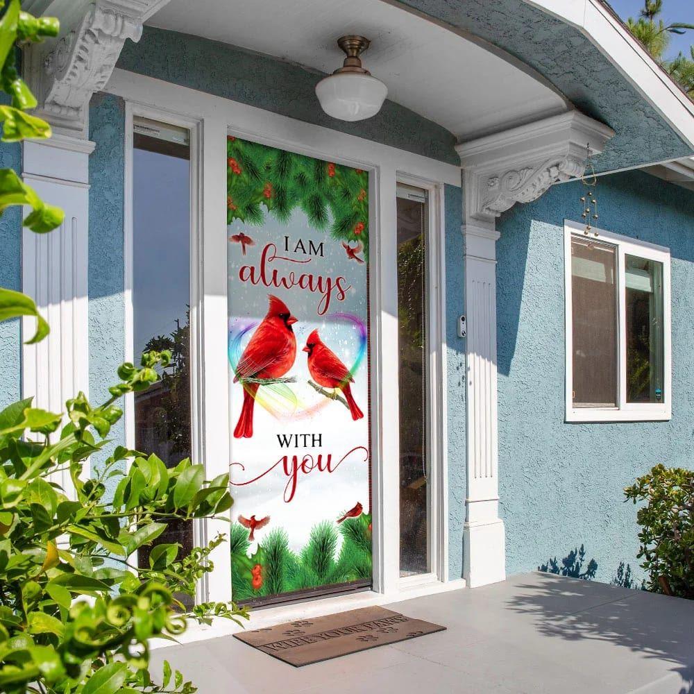 Christmas Door Cover, Cardinal Memory Sign I Am Always With You Door Cover, Xmas Door Covers, Christmas Door Coverings