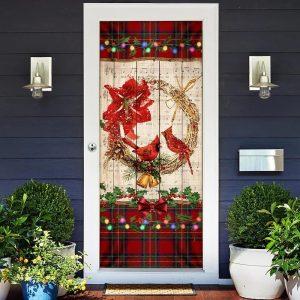 Christmas Door Cover, Cardinal Merry Christmas Door Cover, Xmas Door Covers, Christmas Door Coverings