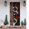 Christmas Door Cover, Bulldog In Sock Door Cover, Believe In The Magic Of Christmas Door Cover