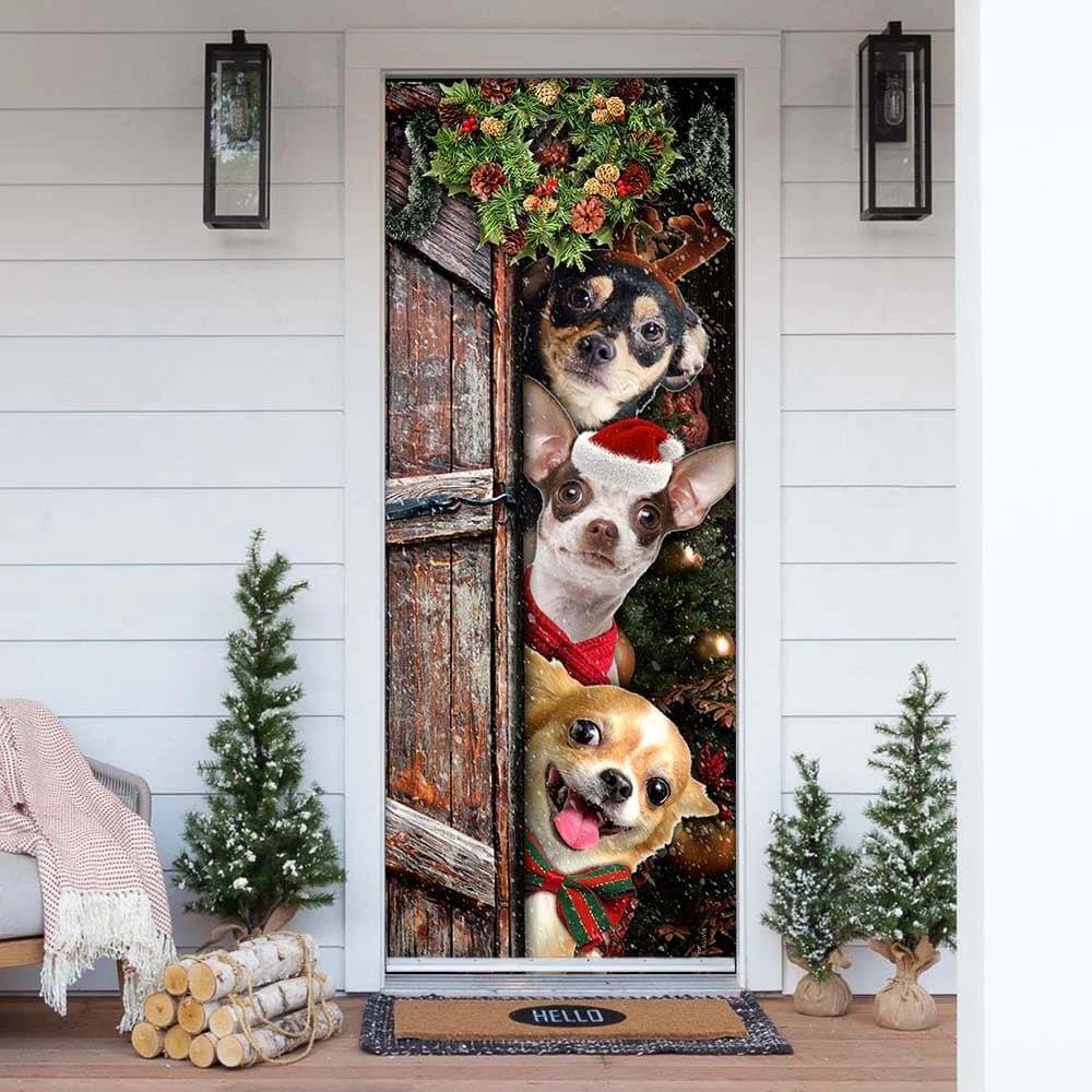 Christmas Door Cover, Chihuahua Door Cover, Housewarming Gifts
