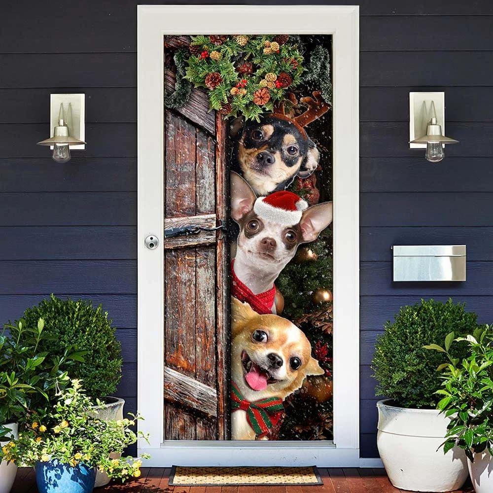 Christmas Door Cover, Chihuahua Door Cover, Housewarming Gifts