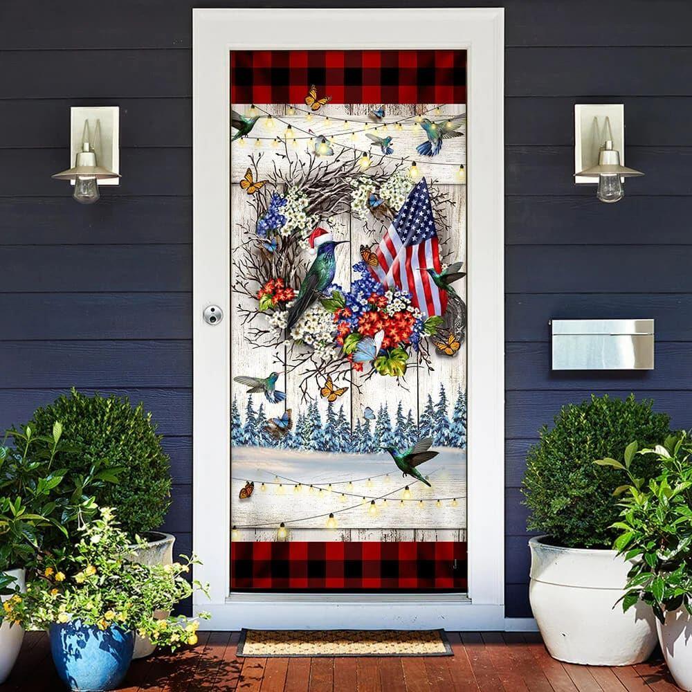 Christmas Door Cover, Christ Hummingbird Door Cover, Xmas Door Covers, Christmas Door Coverings